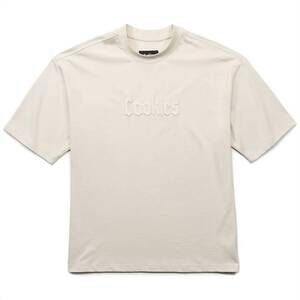 NEW COOKIES men's core knit with dropped shoulder top in cream